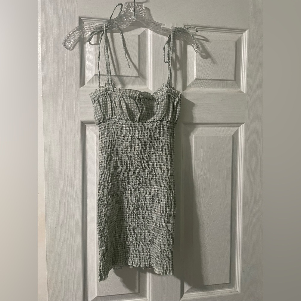 Princess Polly Light Gray/Olive Green Mini Dress - Picture 4 of 7
